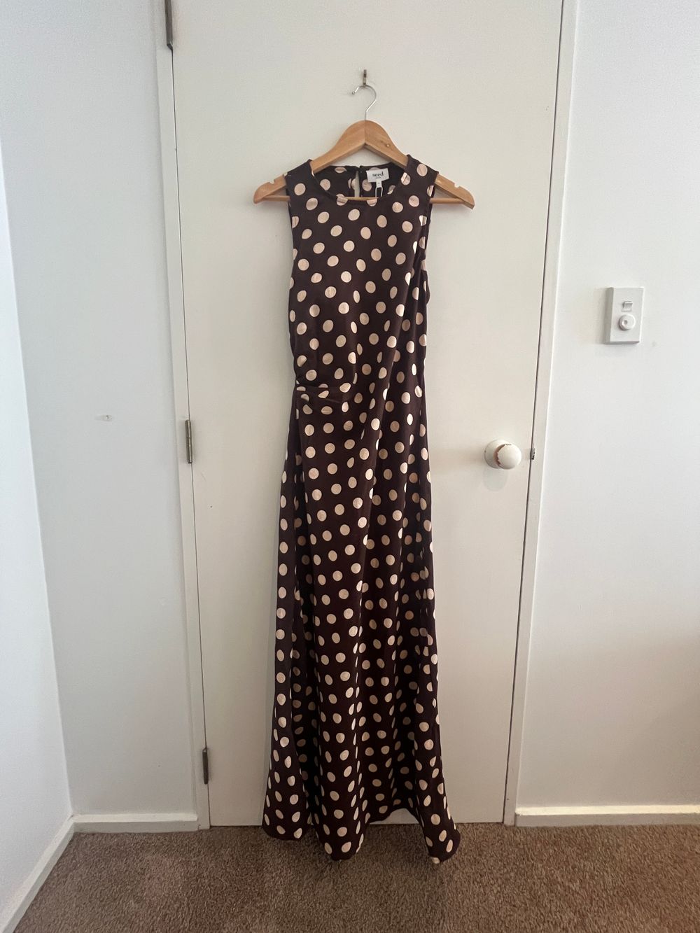 Seed Heritage - Seed Heritage Brown Linen Spot Maxi Dress on Designer  Wardrobe