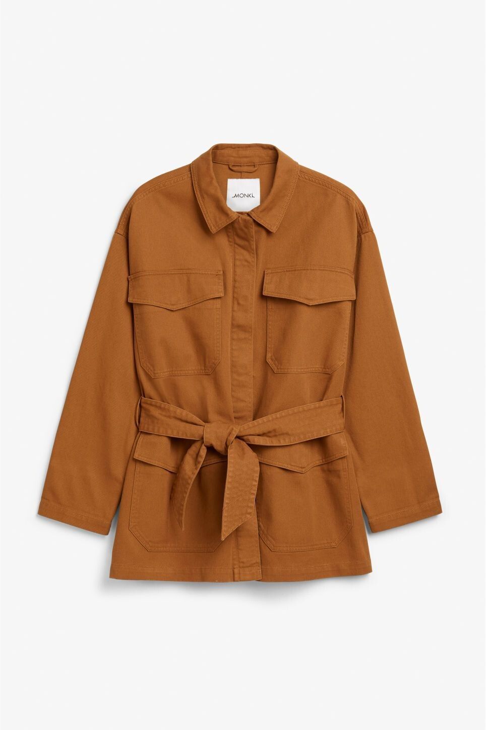 Monki Oversized Belted Utility Denim Jacket