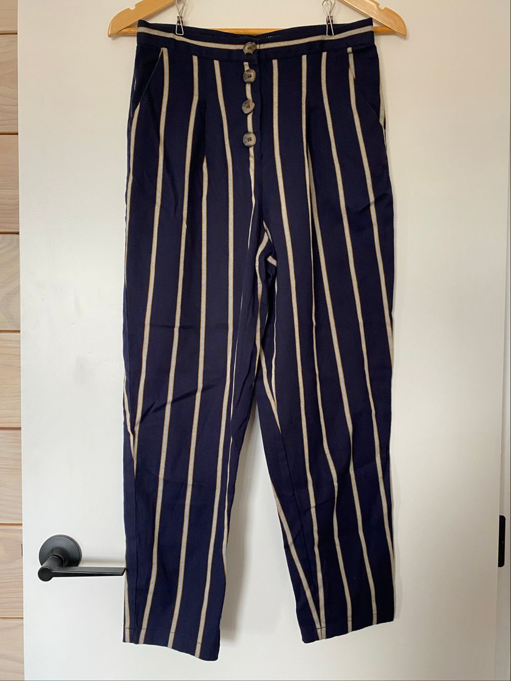 Glassons High waisted Navy Striped Pants