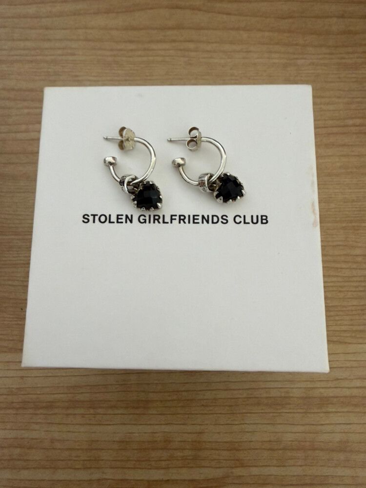 Stolen Girlfriends Club Love Claw Earrings Onyx/Silver