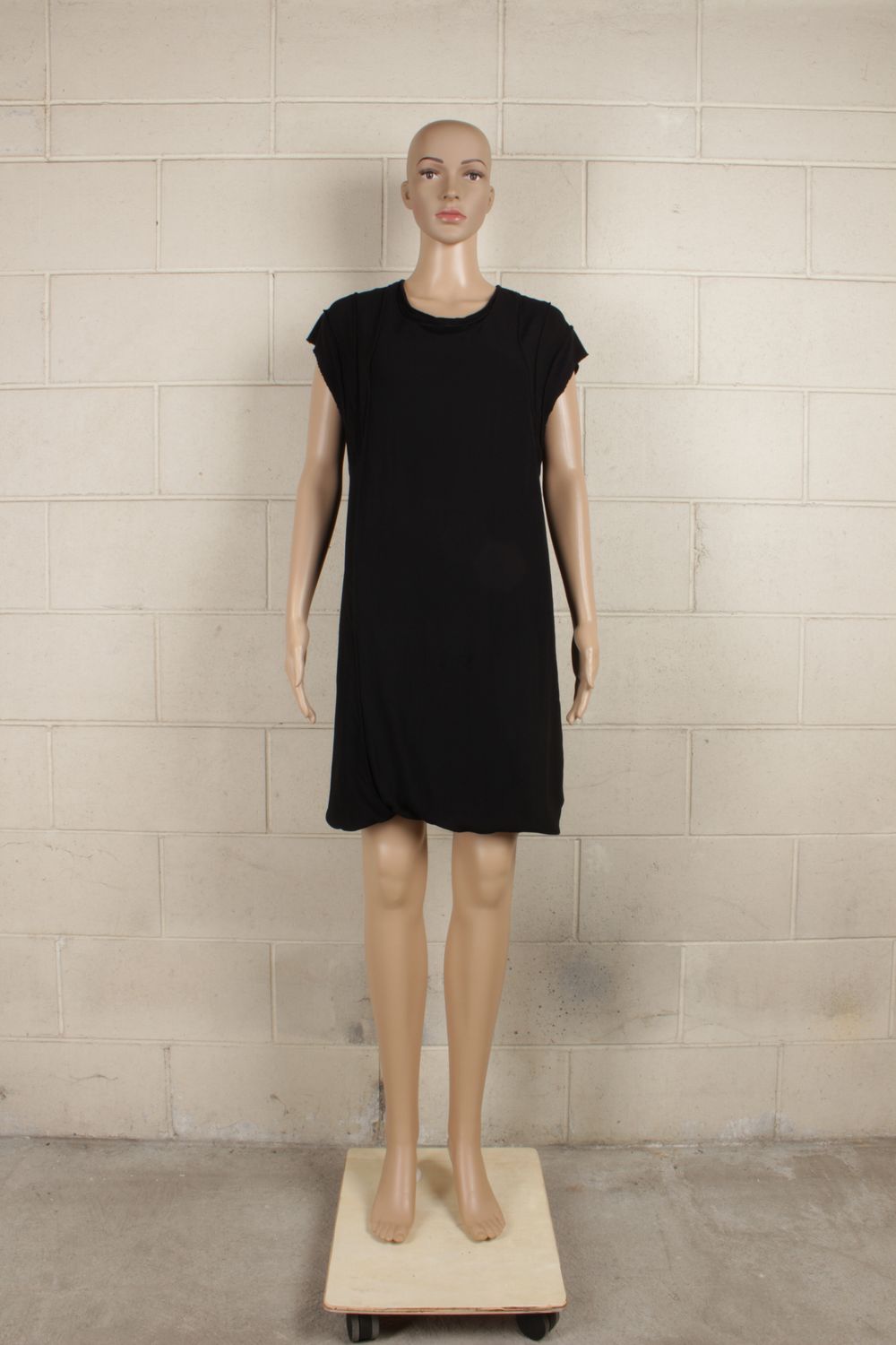 Layered Bubble Hem Crepe Dress