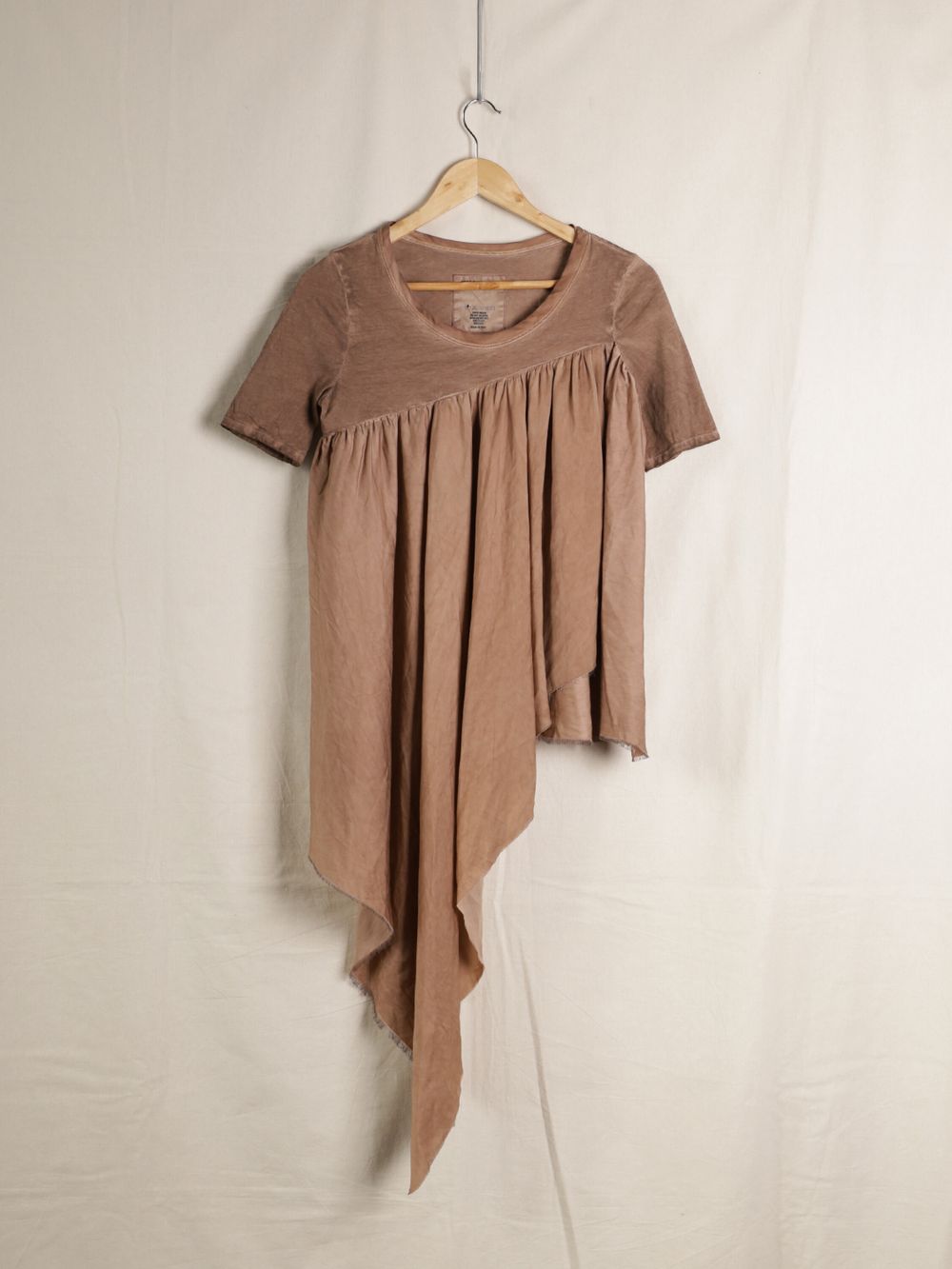 “Tara” Tee with Gathered Silk Trim