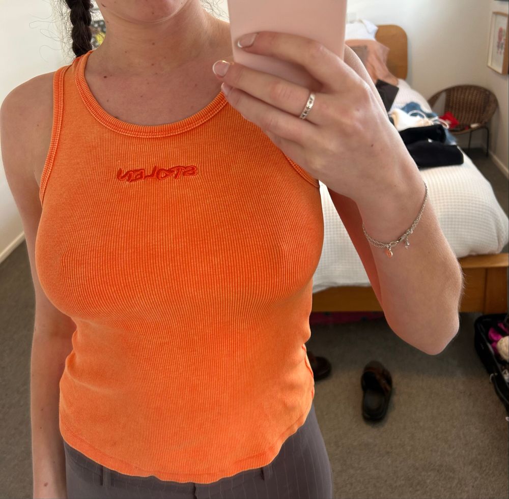 Stolen Girlfriends Club Orange Ribbed Tank