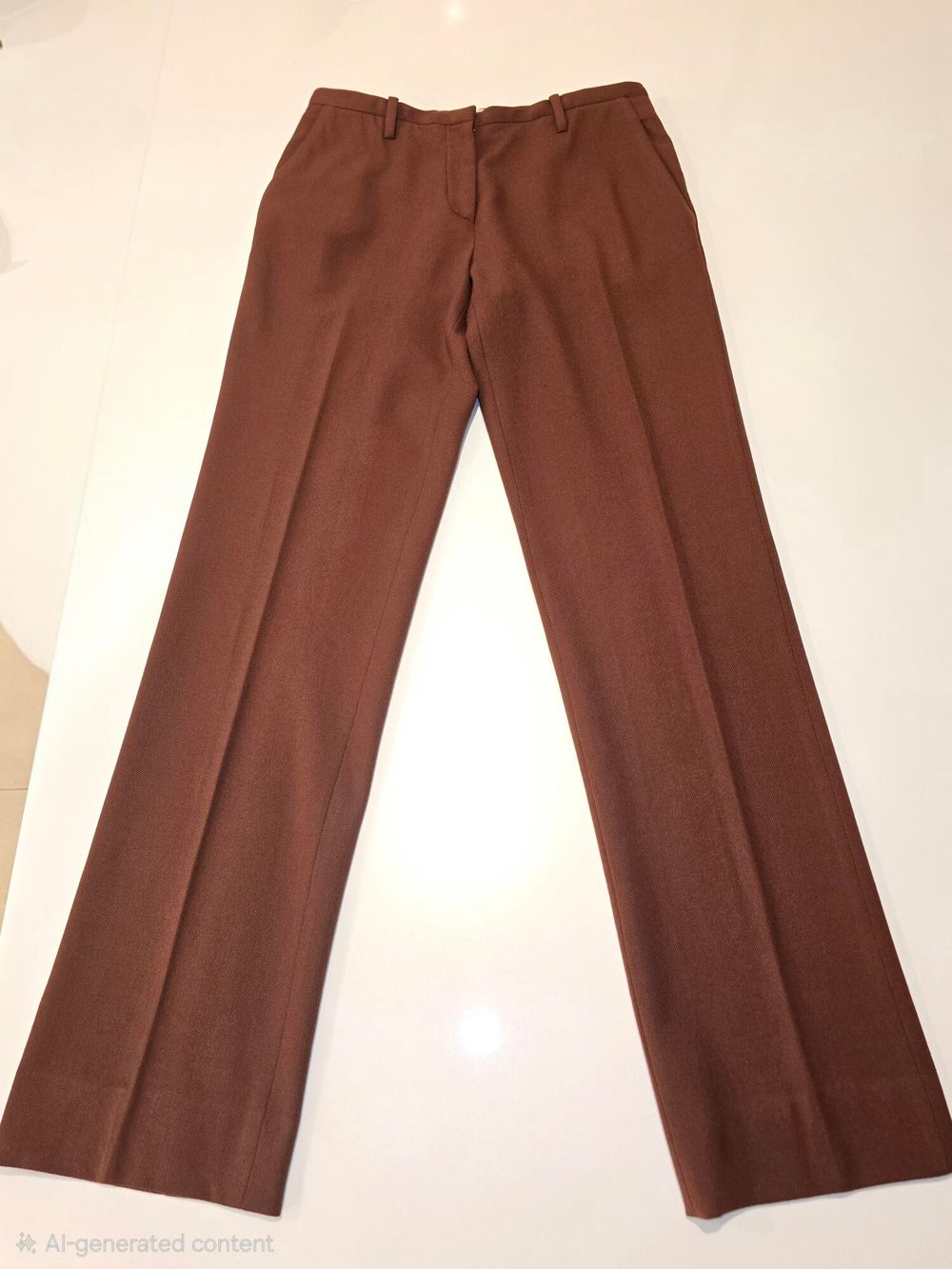 PRADA Brown Wool Trousers Size 42/AU14