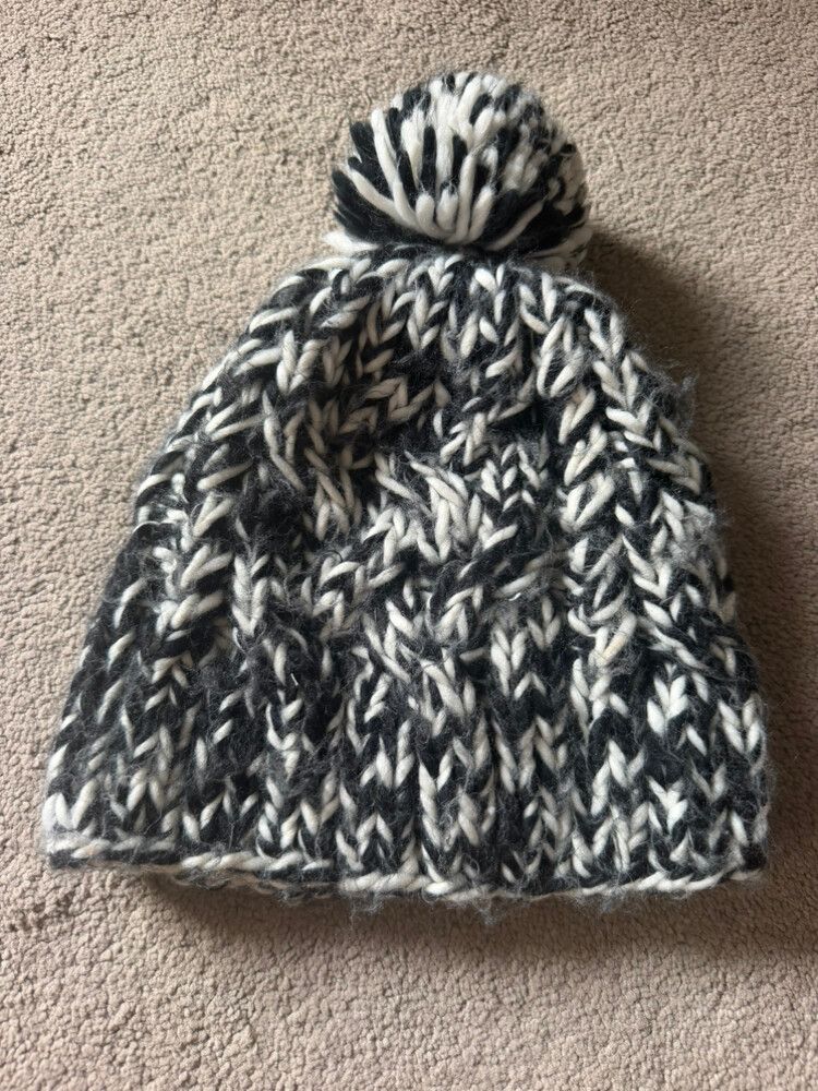 Karen Walker Black White Knit Beanie