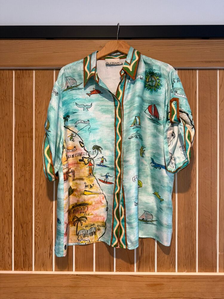 Alemais Green Print Shirt size 12