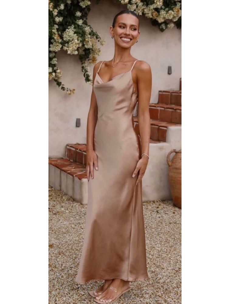 Billy J Boutique - Willow Maxi Dress - Latte on Designer Wardrobe