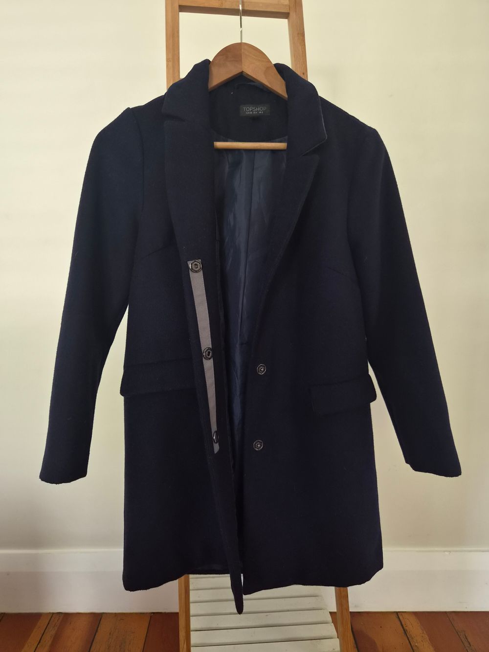 Navy Topshop coat - size small