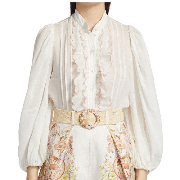 Zimmermann Jude scalloped frill shirt size 1