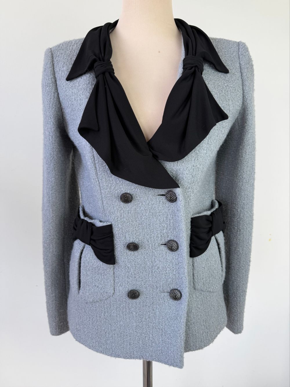 Chanel Bouclé Double-Breasted Bow Jacket