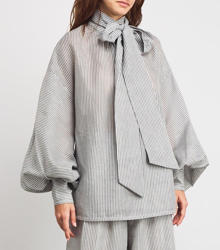 Zimmermann White And Black Striped Blouse - Size S