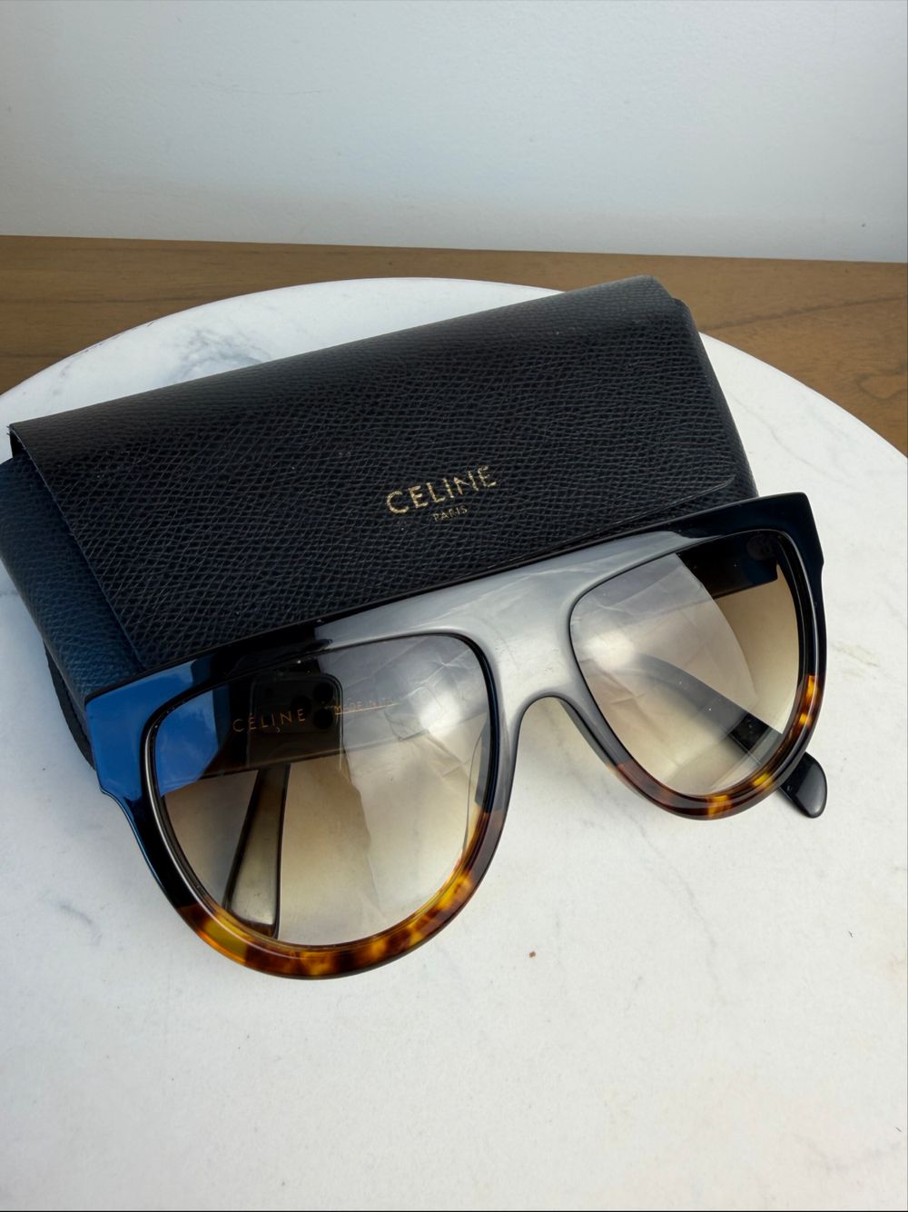 Celine Black and Tortoiseshell Sunglasses