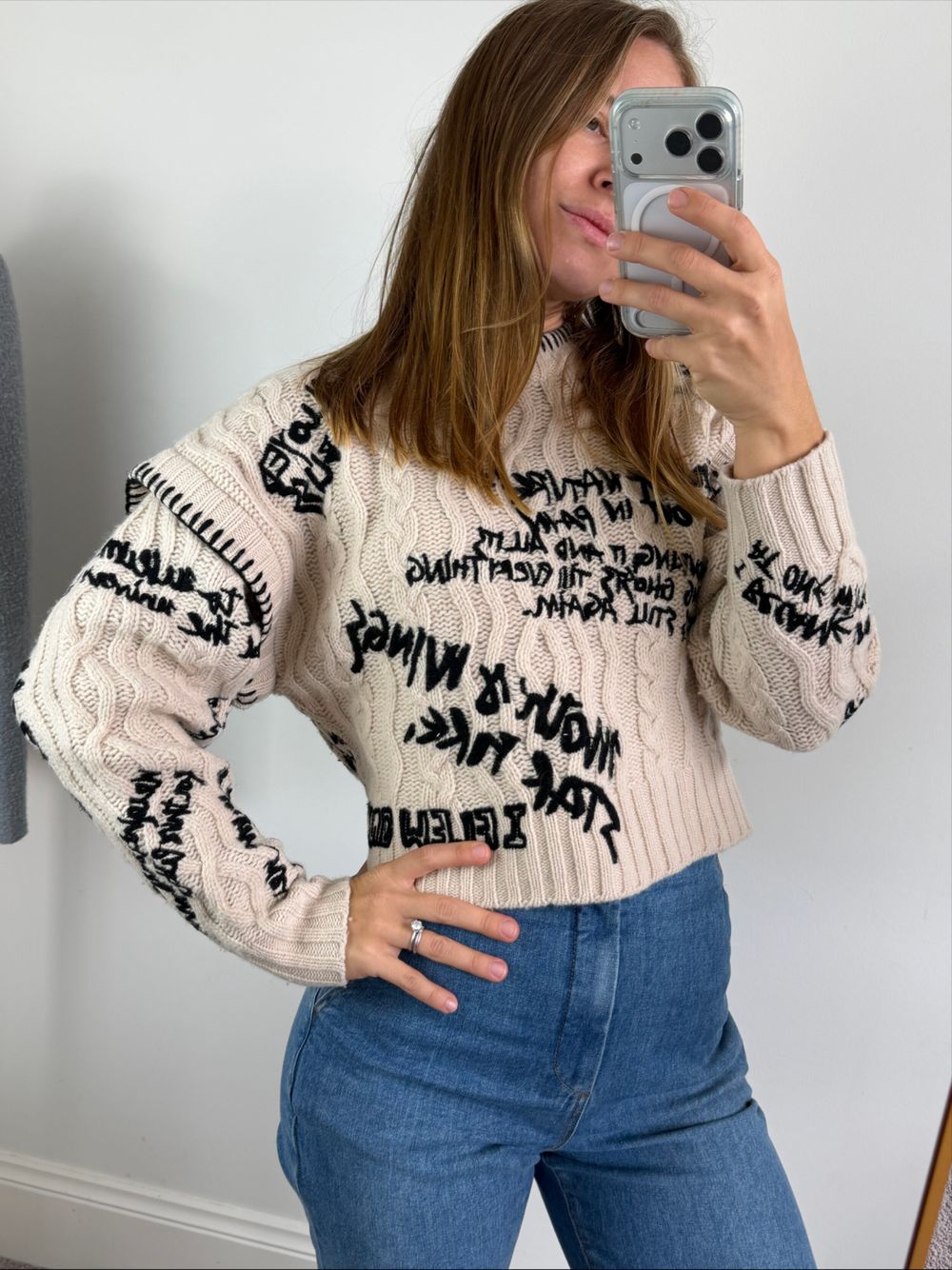Zimmermann Beige Cable Knit Jumper Size 1