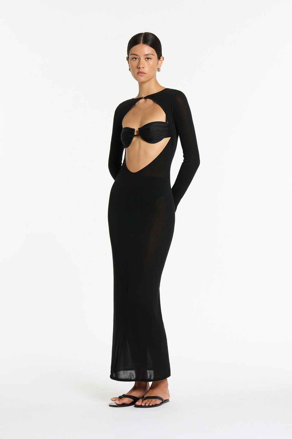 sir the label knit dress SIR Aya Cutout Rib-Knit Maxi Dress