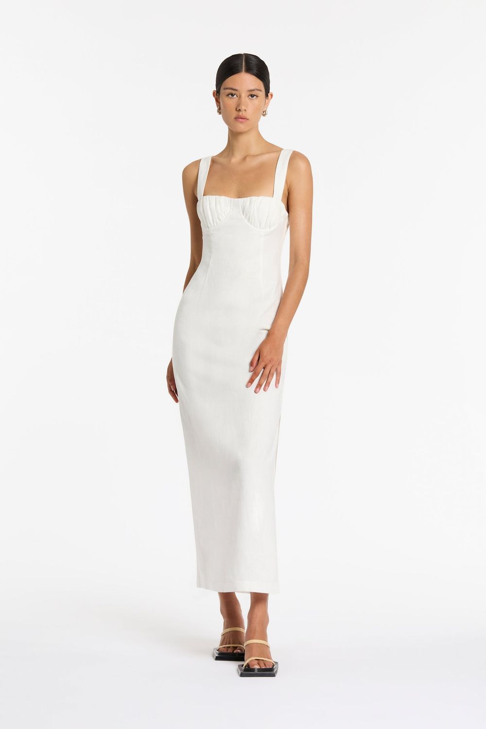 sir bettina midi dress SIR, Bettina linen midi dress, Women, Brown, US 2, Dresses