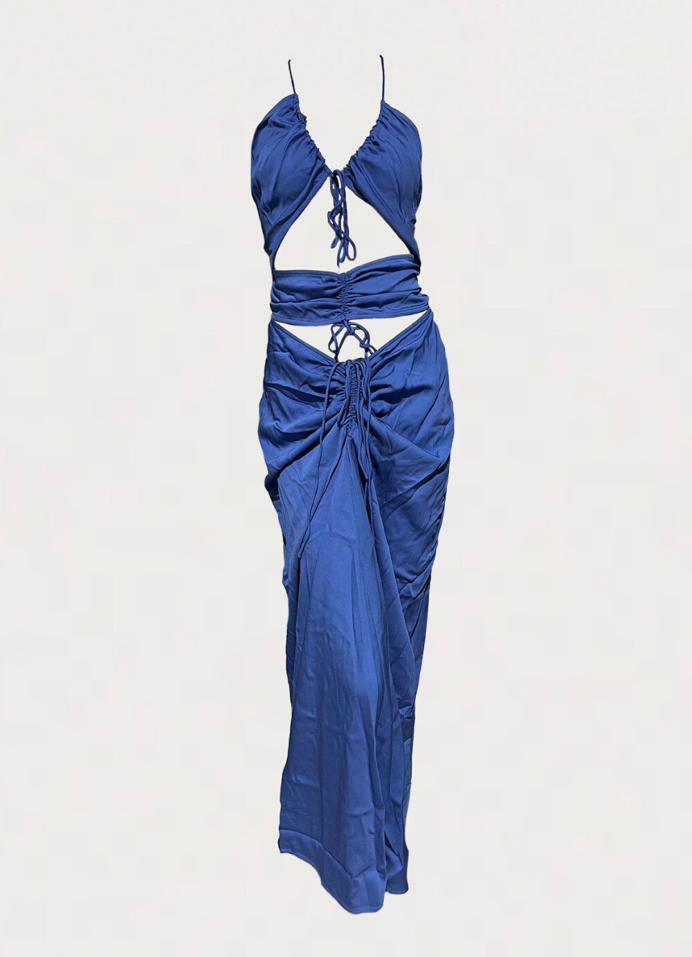 Christopher Esber - BNWT Christopher Esber Lapis Multi Panel Disconnect Ruched Halter Dress - Size 14 AU on Designer Wardrobe Christopher Esber - BNWT Christopher Esber Lapis Multi Panel Disconnect Ruched Halter Dress - Size 14 AU on Designer Wardrobe