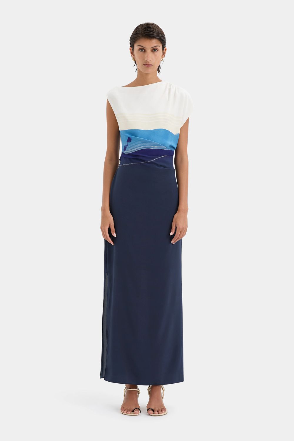 BNWT Sir The Label Shoreline Stripe Mariner Midi Dress - Size 2/10 AU