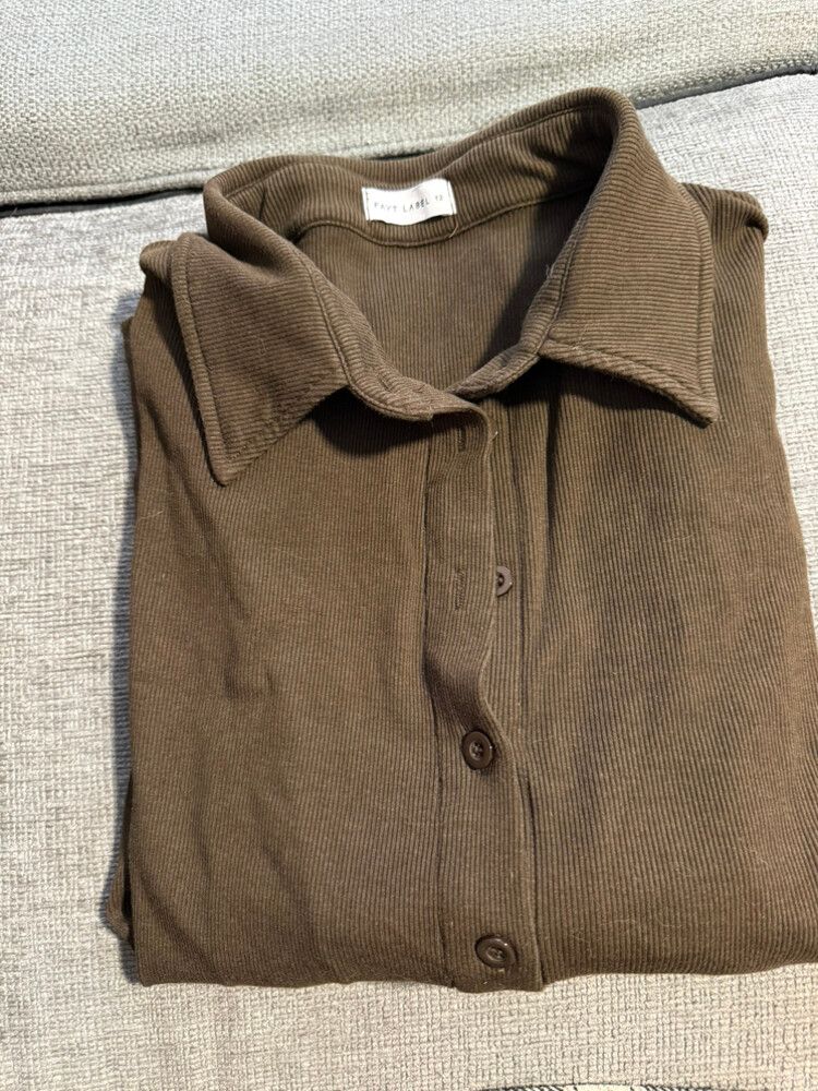 Fayt Label ribbed Brown Button Up Shirt