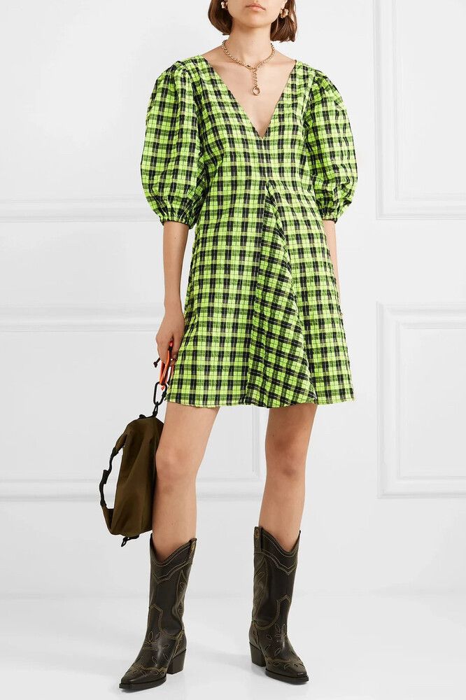 bronx and banco green dress Shiny Jacquard Mini Skirt – Club21.com main image 0