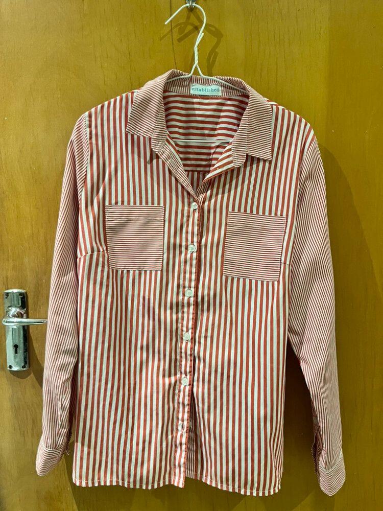 Vintage style red striped shirt