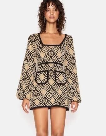 Alice McCall gold and black retro dress
