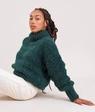 Frisson Knits Green Mohair Turtleneck Jumper