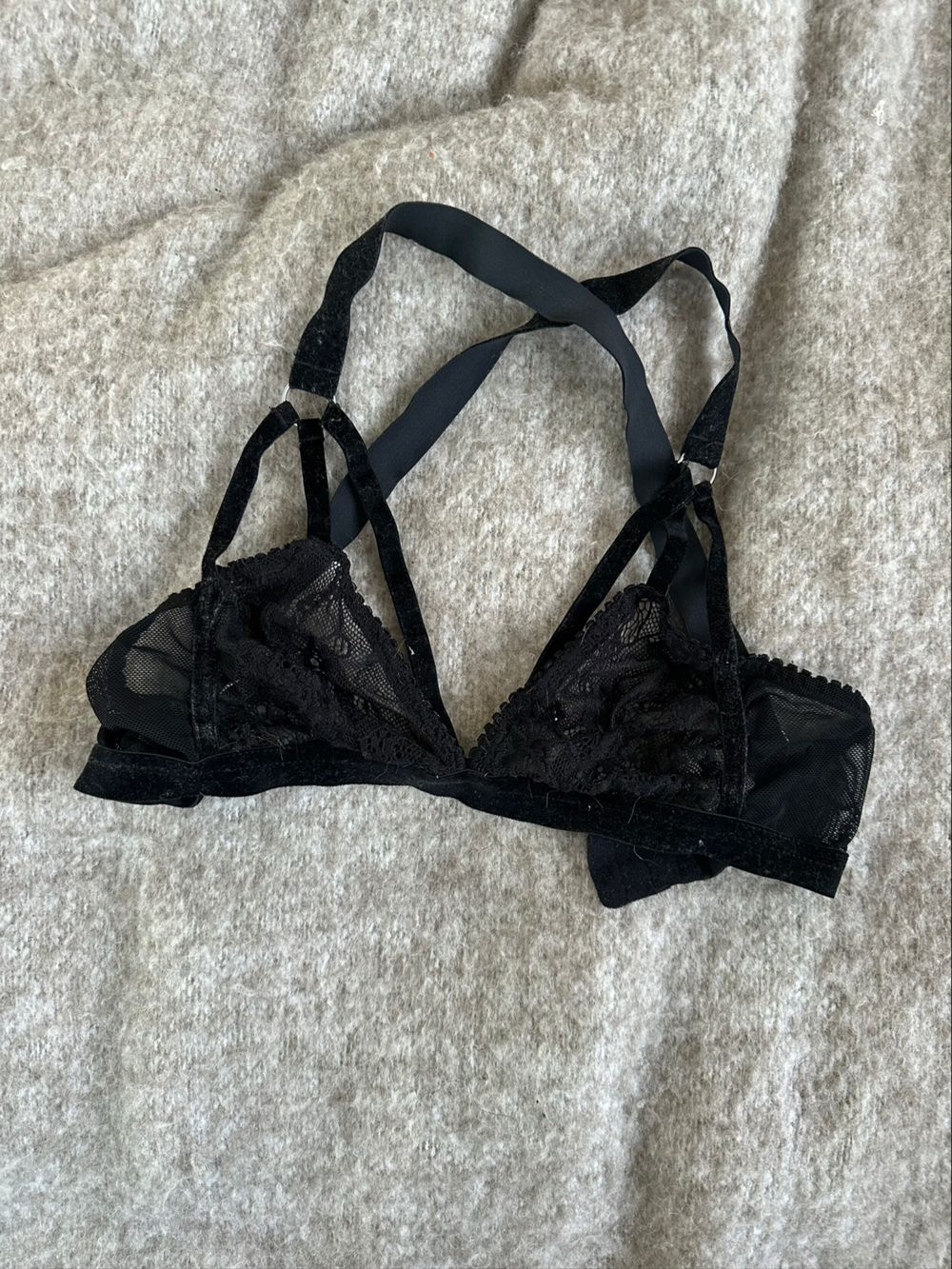 Lonely Hearts Black Lace Bralette