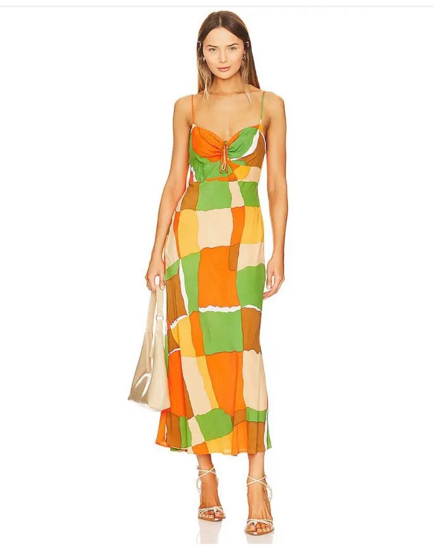 Tempio Midi Dress In Orange