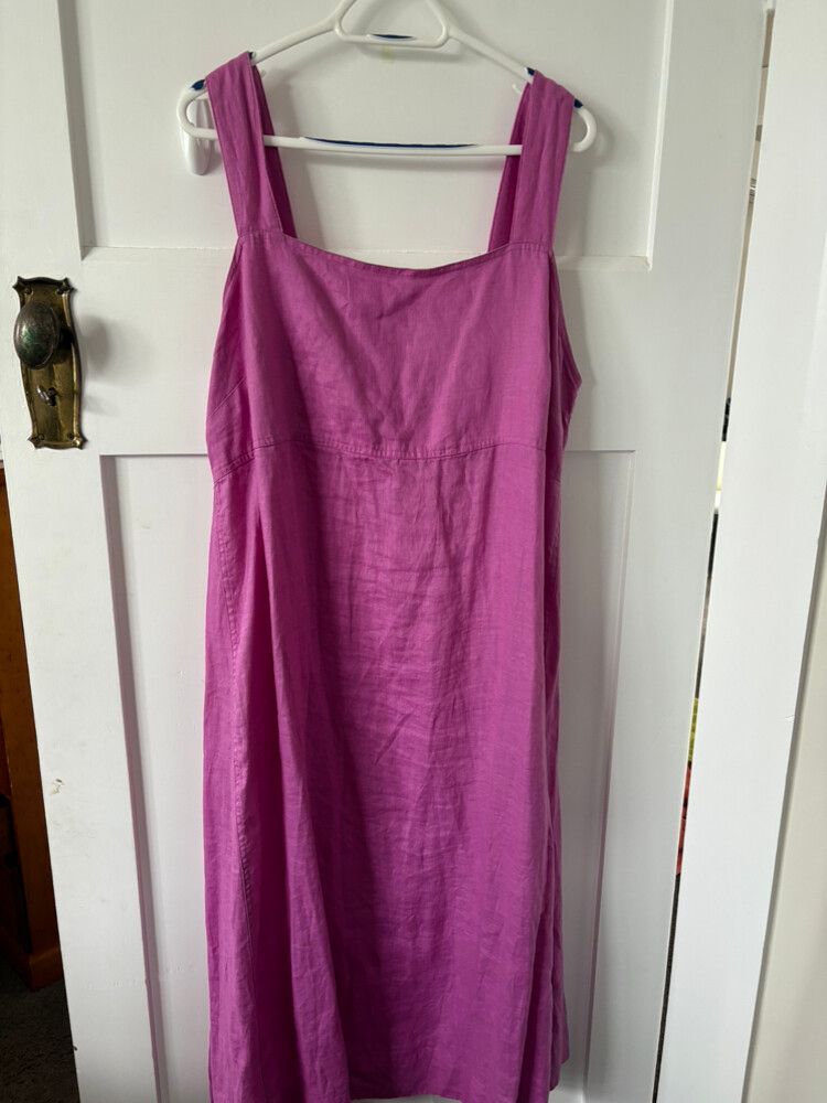 Zest - Zest Pinky Purple Linen Maxi Dress on Designer Wardrobe