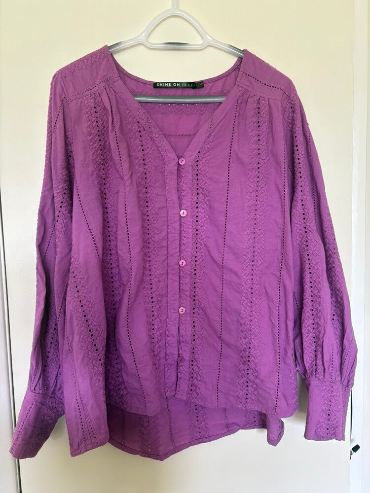 Shine On Label Purple Long Sleeve Shirt