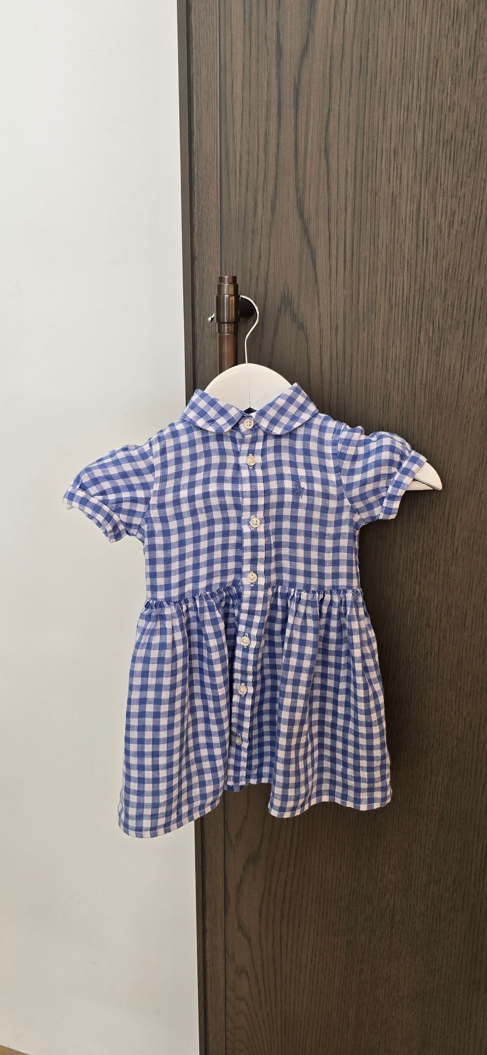 Ralph Lauren blue gingham 6 month dress set