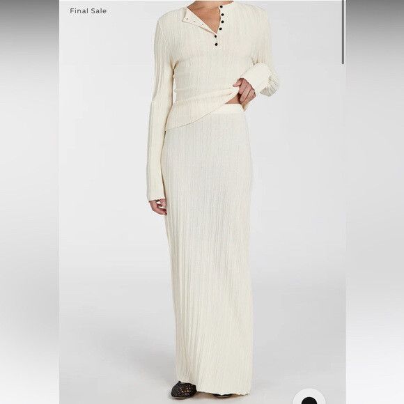 DISSH - DISSH Sylvia Cream Knit Midi Skirt on Designer Wardrobe