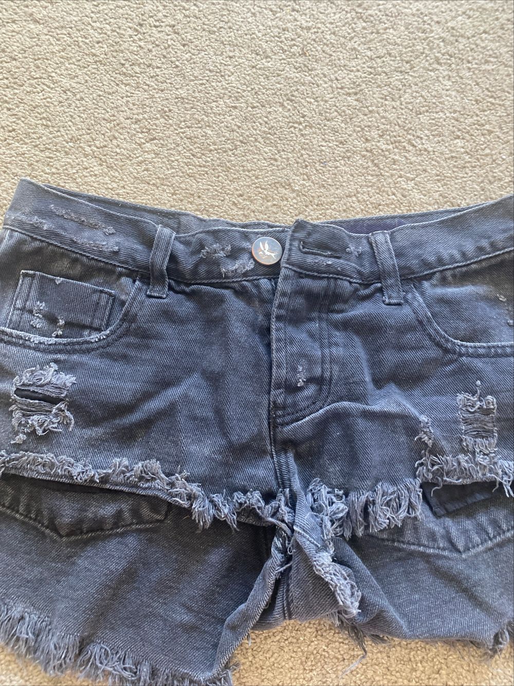 One Teaspoon Black Denim Shorts