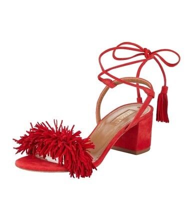 Aquazzura Wild Thing Fringe City Sandals - 39