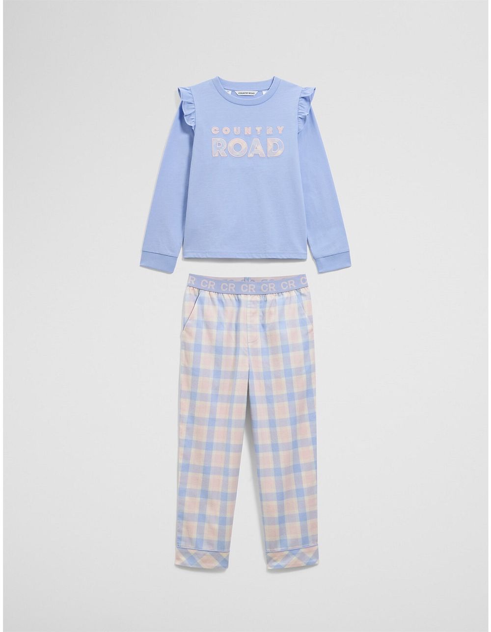 Country Road CR Long Sleeve Check Logo Pyjama Set - Sz 3