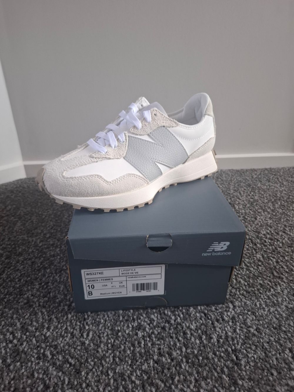 New Balance Femmes 327 White Grey Sneakers