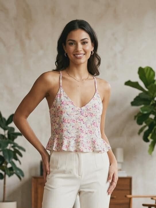Mooloola Crop Floral Top