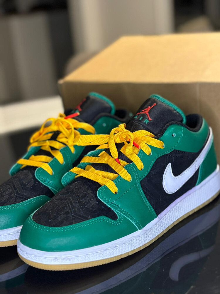 Air Jordan Green Black White Sneakers