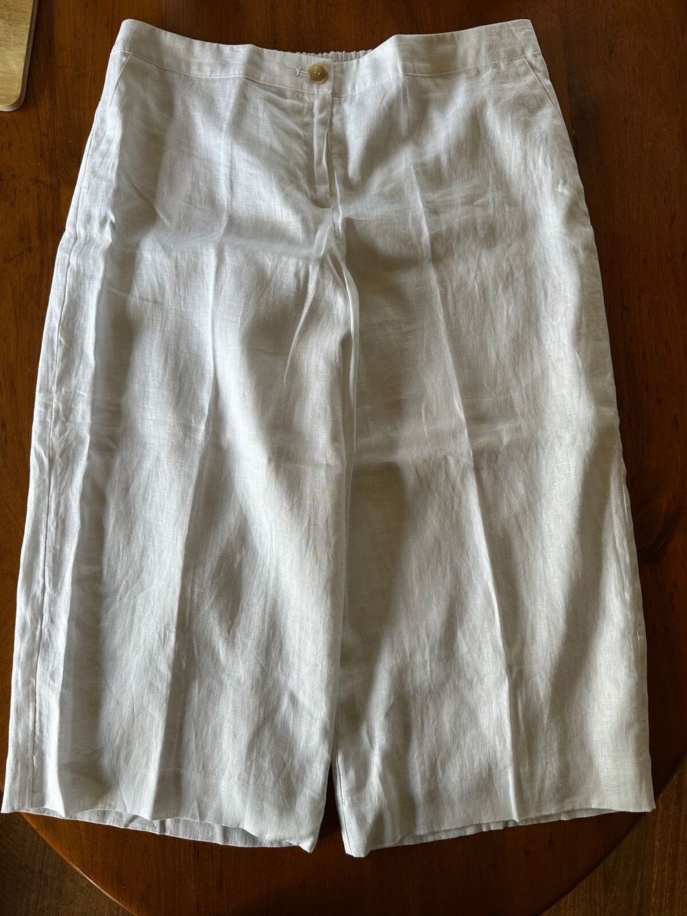 White Linen Collection Cropped Pants