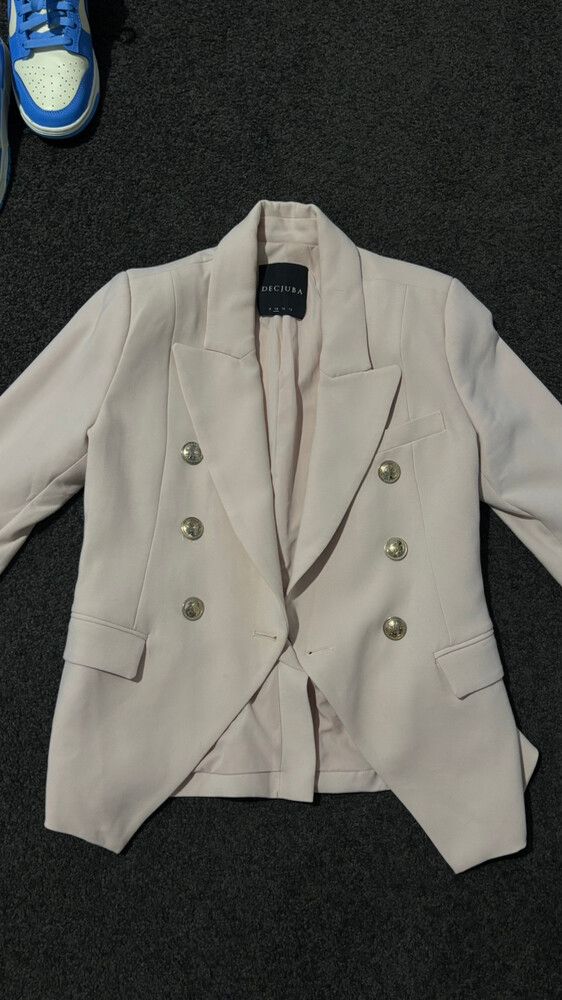 Decjuba Pale Pink Double Breasted Blazer
