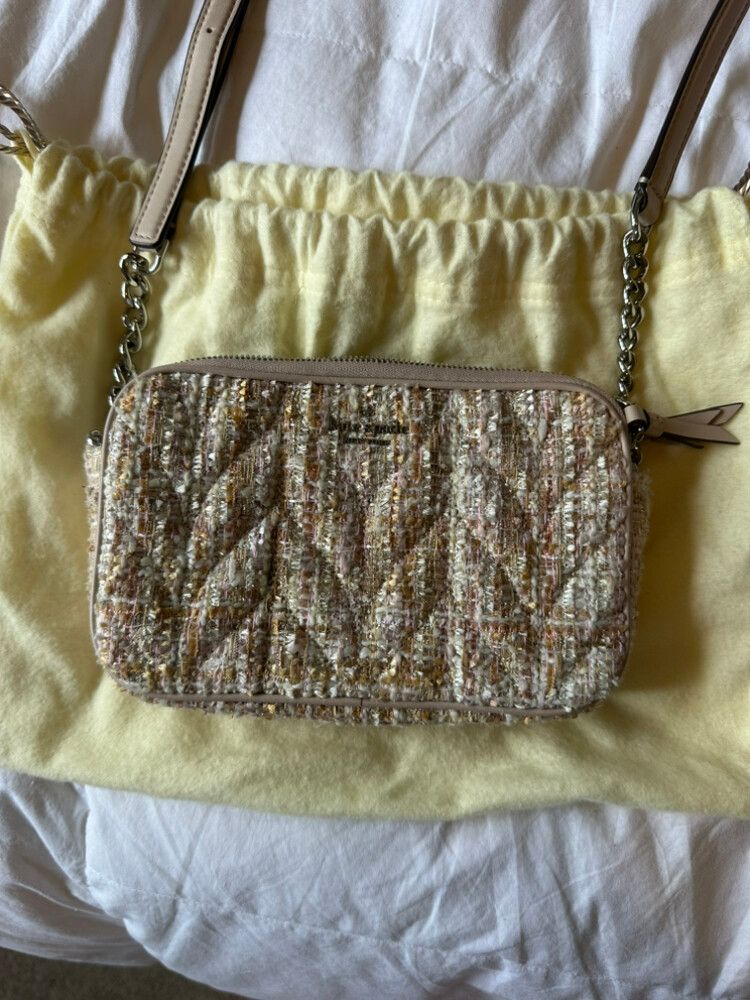 Kate Spade Cream Tweed Crossbody Bag