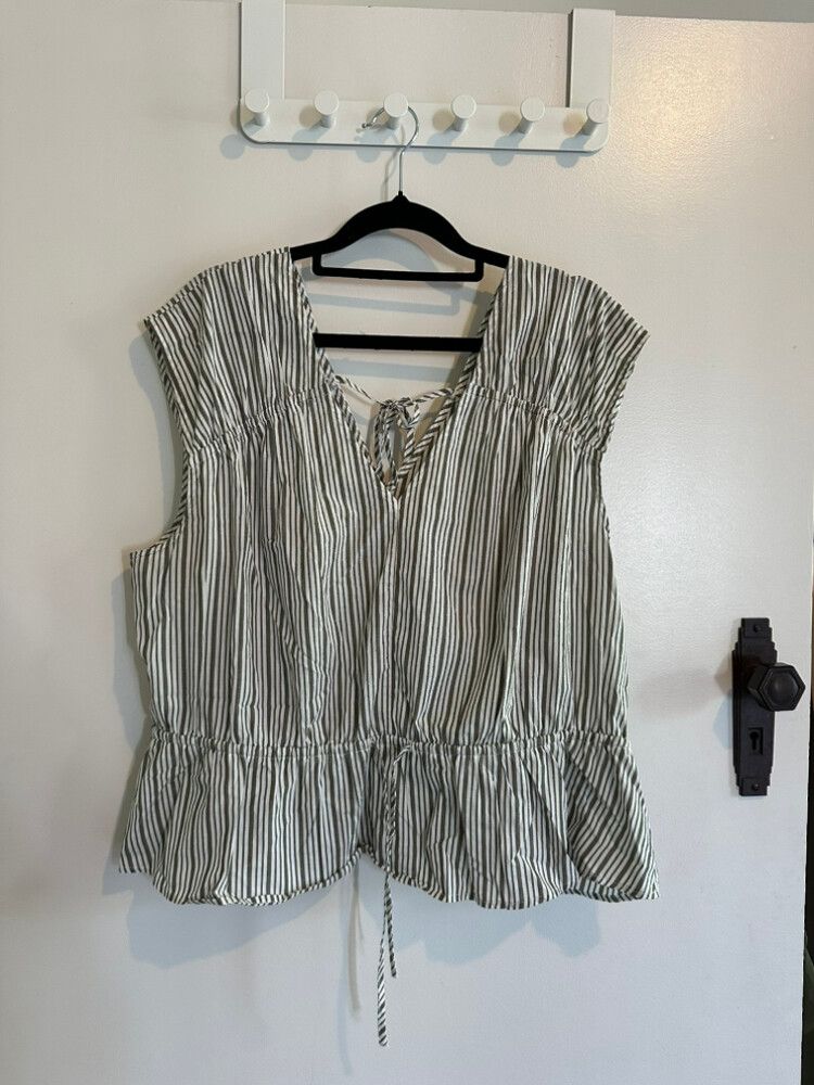 Mineral Green Striped Top Size 18