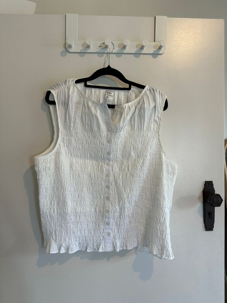 Anko Shirred White Top