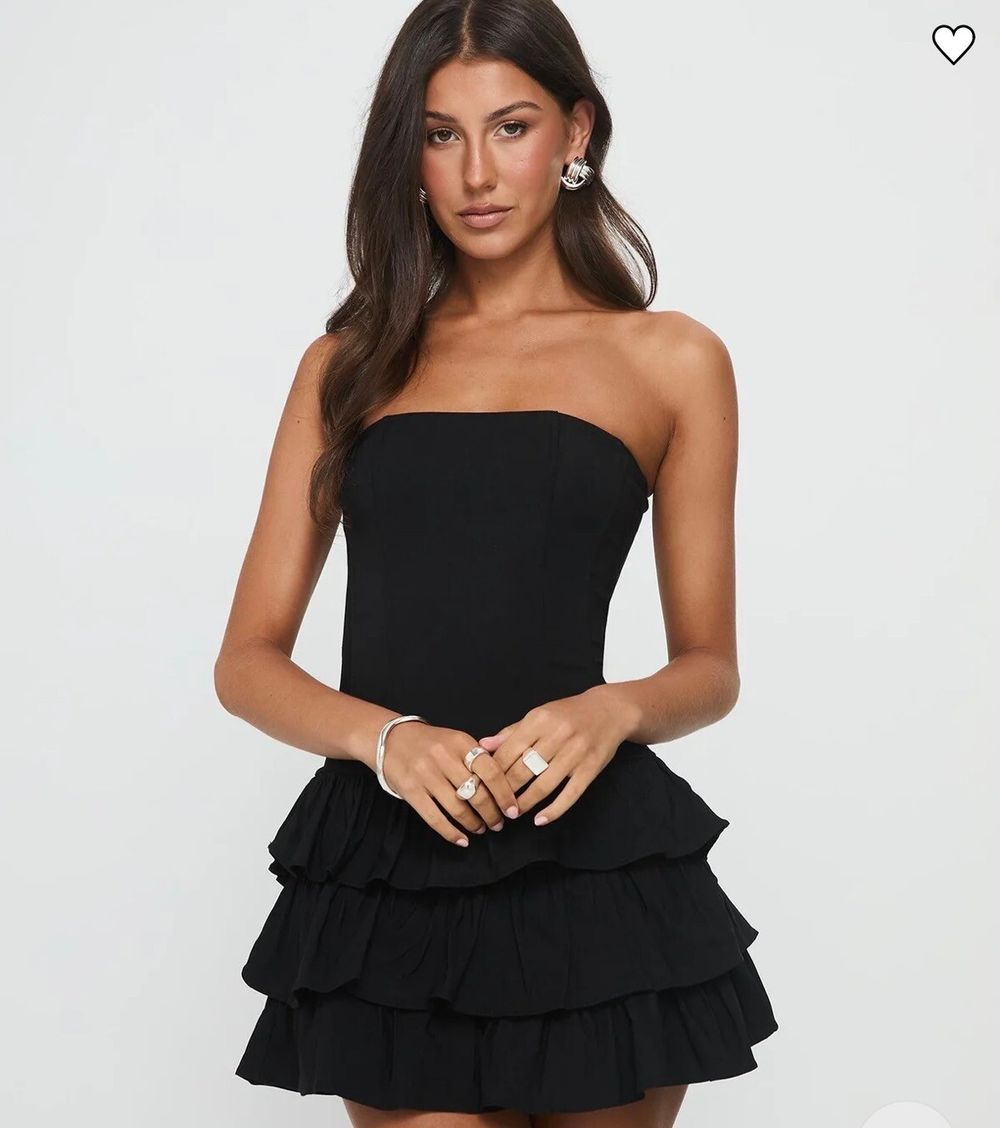 valentia tiered mini dress black Princess Polly Spring Genuine Grip Women's Dress Color:Otter Mini length Sizing