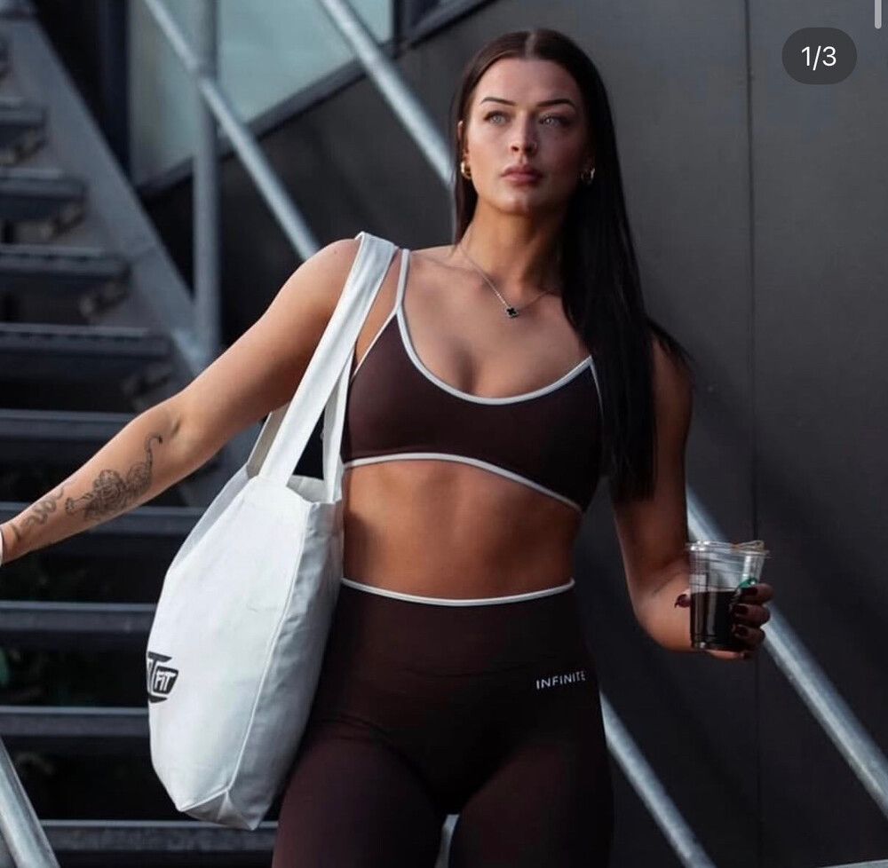 INFINITE AESTHETICS BROWN SPORTS BRA