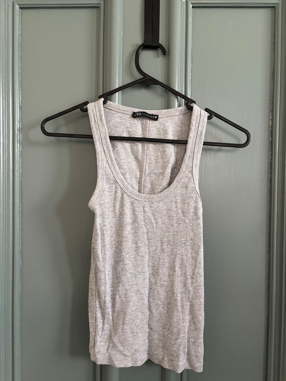 Zara Grey Ribbed Tank Top