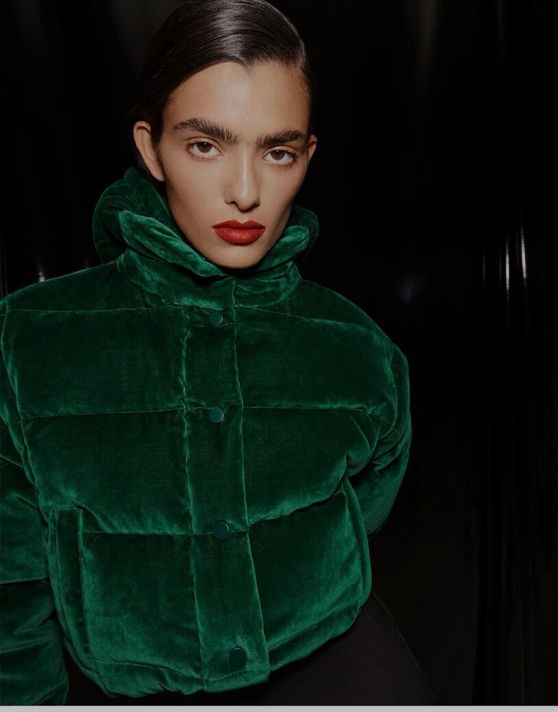 Scanlan Theodore Velvet puffer Jacket - Emerald Green NWT Size Small