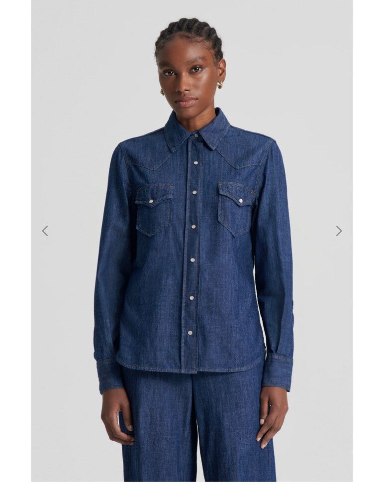Scanlan Theodore - Scanlan Theodore Denim Shirt and Pants Set size 6 pants  and size 8 shirt on Designer Wardrobe
