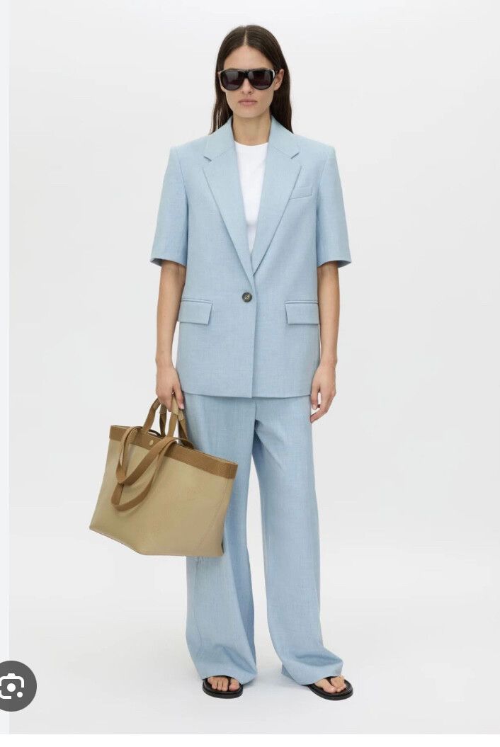 Camilla and Marc Blue Short Sleeve Suit size 8 new without tags.