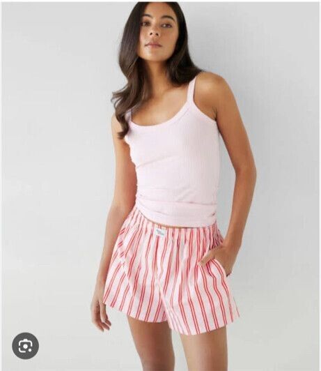 Dear Dylan Pink Red Striped Shorts